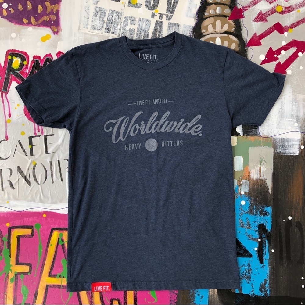 Live fit dark blue worldwide t shirt